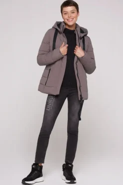 Damen CAMP DAVID & SOCCX Puffer-Jacke mit abtrennbarer Kapuze