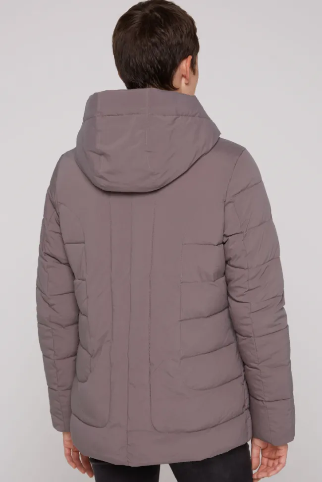 Damen CAMP DAVID & SOCCX Puffer-Jacke mit abtrennbarer Kapuze