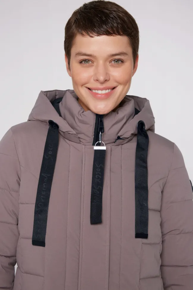 Damen CAMP DAVID & SOCCX Puffer-Jacke mit abtrennbarer Kapuze