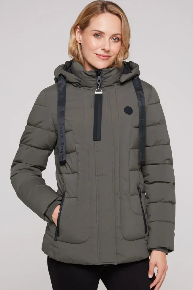 Damen CAMP DAVID & SOCCX Puffer-Jacke mit abtrennbarer Kapuze