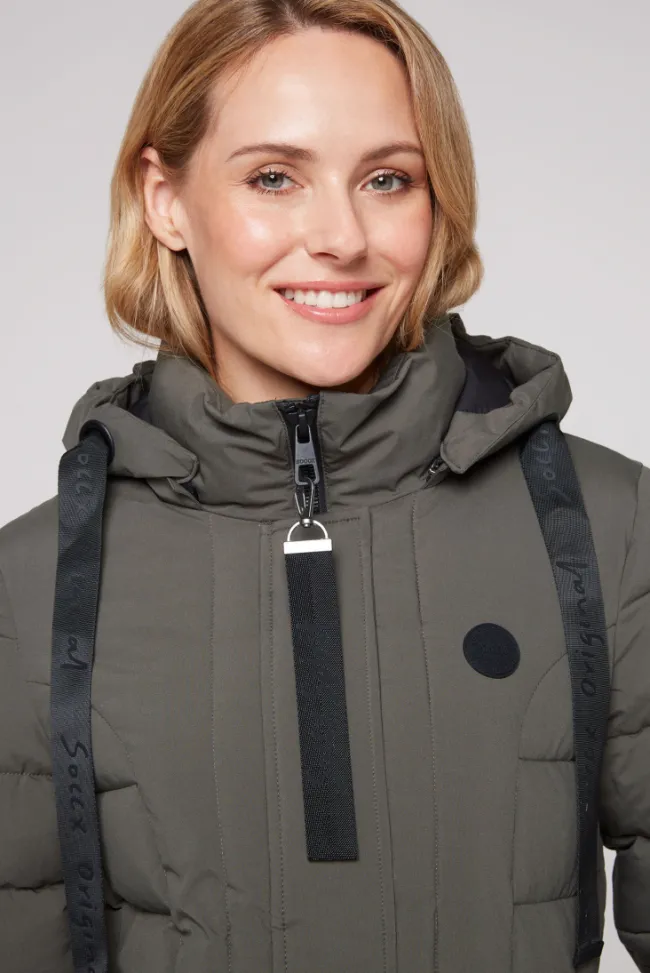 Damen CAMP DAVID & SOCCX Puffer-Jacke mit abtrennbarer Kapuze