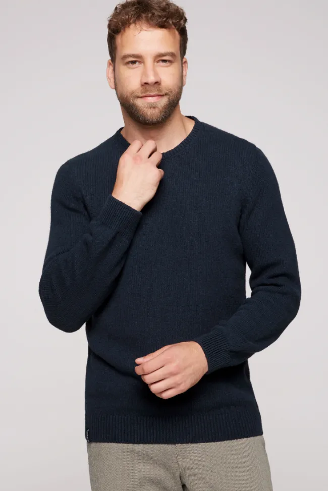 Herren CAMP DAVID & SOCCX Pullover mit Rundhalsausschnitt blue navy