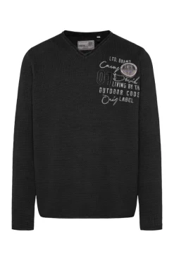 Herren CAMP DAVID & SOCCX Pullover mit V-Ausschnitt und Artworks