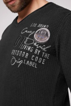 Herren CAMP DAVID & SOCCX Pullover mit V-Ausschnitt und Artworks