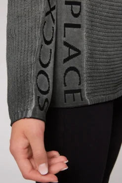 Damen CAMP DAVID & SOCCX Pullover Oil Dyed mit Intarsia-Logo