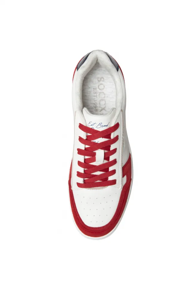 Damen CAMP DAVID & SOCCX Retro Sneaker clear red/white