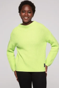 Damen CAMP DAVID & SOCCX Rippstrickpullover Stone Washed yellow lime