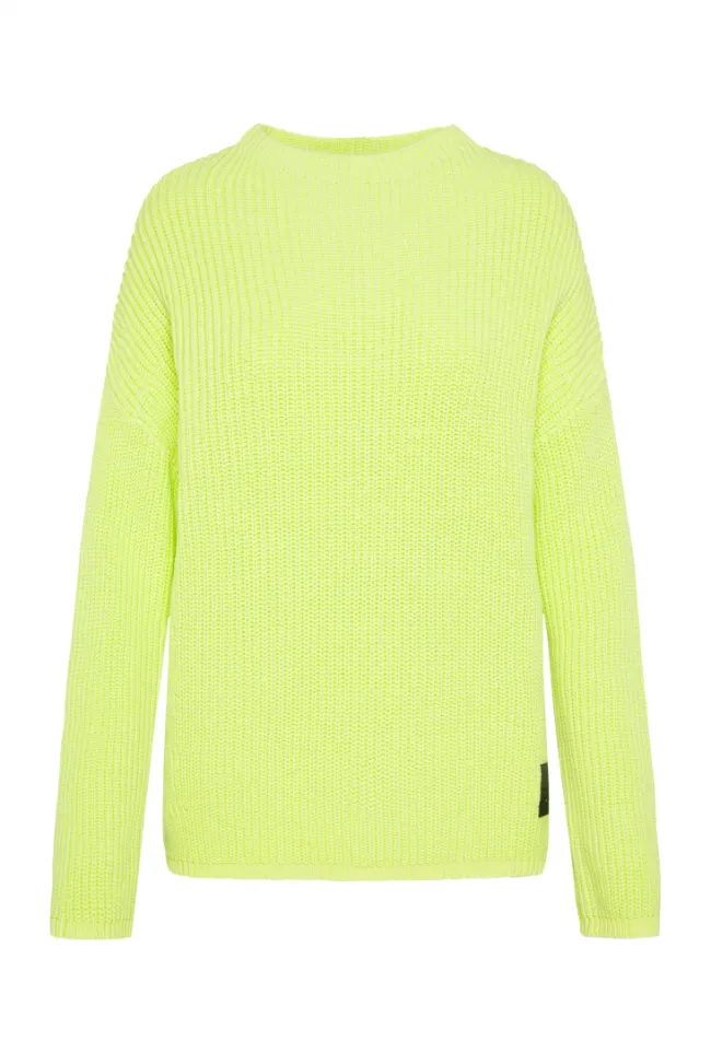 Damen CAMP DAVID & SOCCX Rippstrickpullover Stone Washed yellow lime