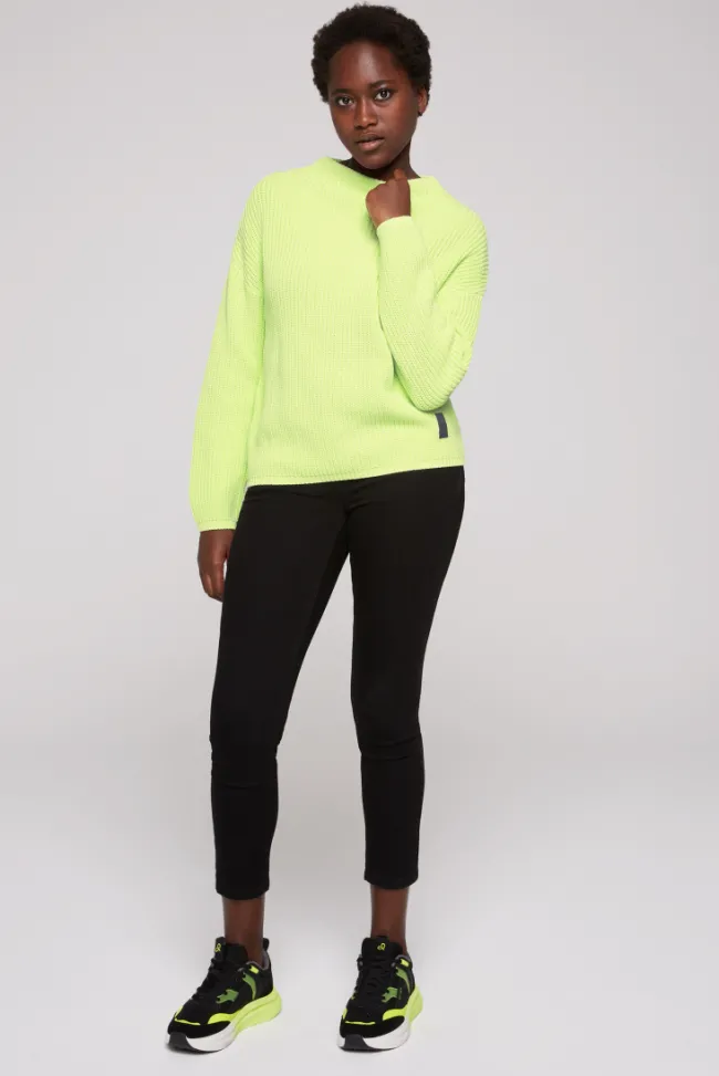 Damen CAMP DAVID & SOCCX Rippstrickpullover Stone Washed yellow lime