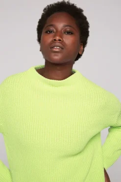 Damen CAMP DAVID & SOCCX Rippstrickpullover Stone Washed yellow lime