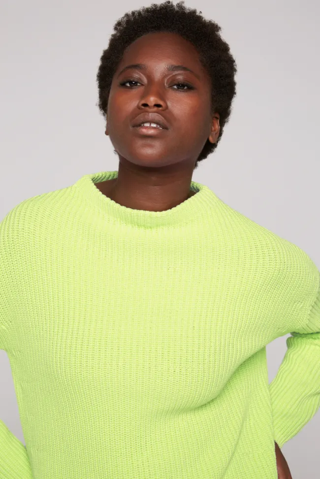 Damen CAMP DAVID & SOCCX Rippstrickpullover Stone Washed yellow lime