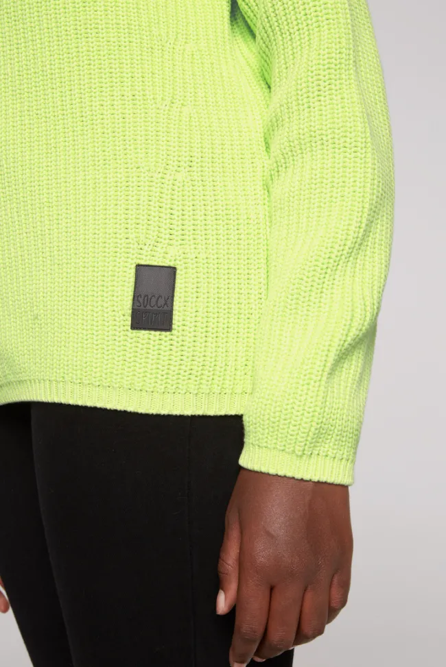 Damen CAMP DAVID & SOCCX Rippstrickpullover Stone Washed yellow lime
