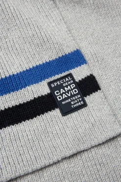Herren CAMP DAVID & SOCCX Rippstrickschal mit Streifen-Details granite melange
