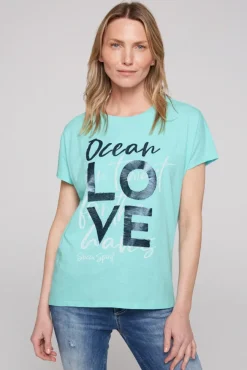 Damen CAMP DAVID & SOCCX Ärmelloses Shirt mit Folienprint flash aqua
