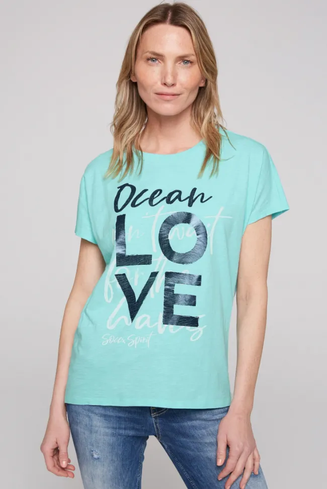 Damen CAMP DAVID & SOCCX Ärmelloses Shirt mit Folienprint flash aqua