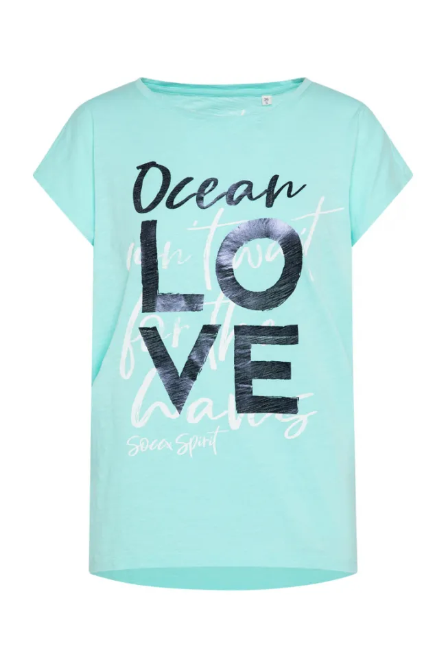 Damen CAMP DAVID & SOCCX Ärmelloses Shirt mit Folienprint flash aqua