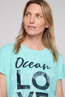 Damen CAMP DAVID & SOCCX Ärmelloses Shirt mit Folienprint flash aqua