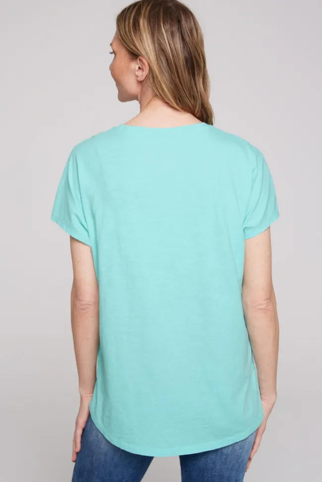 Damen CAMP DAVID & SOCCX Ärmelloses Shirt mit Folienprint flash aqua