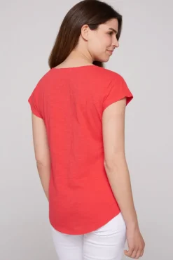 Damen CAMP DAVID & SOCCX Ärmelloses Shirt mit V-Ausschnitt und Artwork skipper red | M