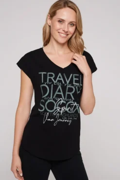 Damen CAMP DAVID & SOCCX Ärmelloses Shirt mit V-Ausschnitt und Artwork