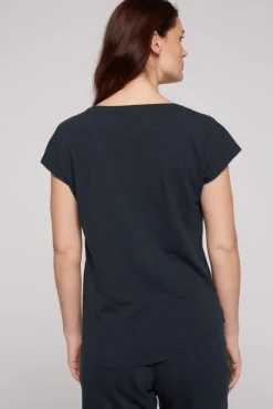 Damen CAMP DAVID & SOCCX Ärmelloses Shirt mit V-Ausschnitt und Artwork classic navy