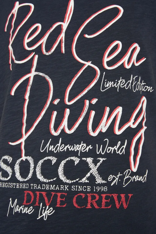 Damen CAMP DAVID & SOCCX Ärmelloses Shirt mit V-Ausschnitt und Artwork classic navy