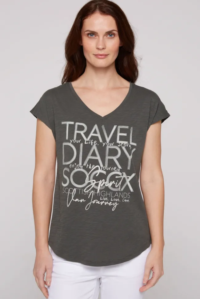 Damen CAMP DAVID & SOCCX Ärmelloses Shirt mit V-Ausschnitt und Artwork | M