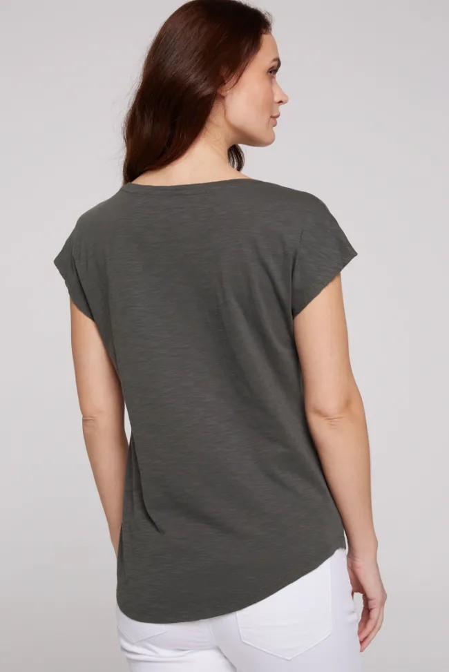 Damen CAMP DAVID & SOCCX Ärmelloses Shirt mit V-Ausschnitt und Artwork | M