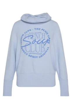 Damen CAMP DAVID & SOCCX Rollkragenpullover mit Fledermausärmeln cool blue