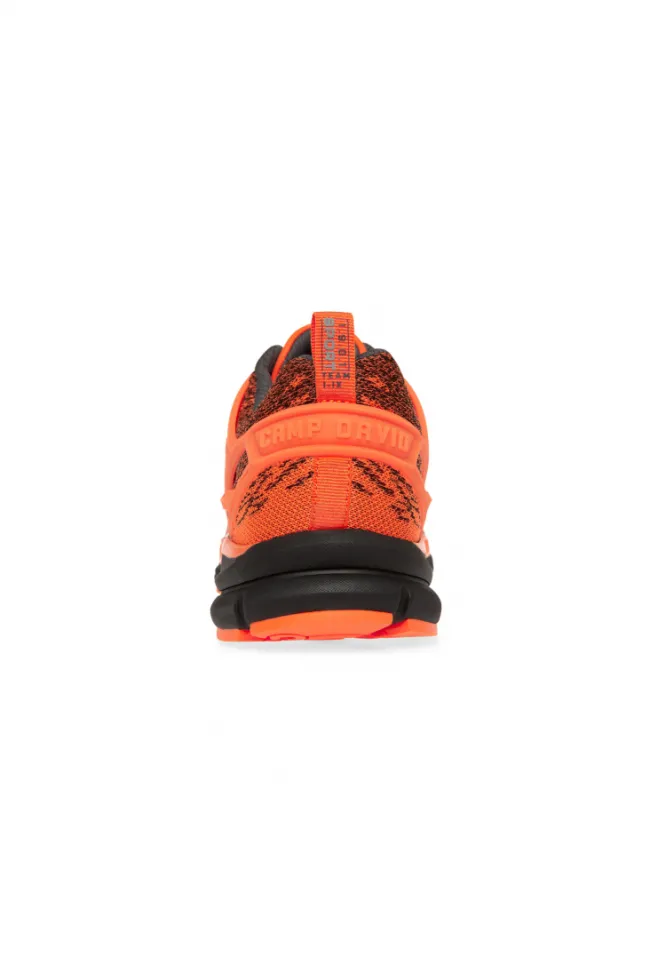 Herren CAMP DAVID & SOCCX Running Sneaker mit Knit-Design und Rubber Logo signal orange