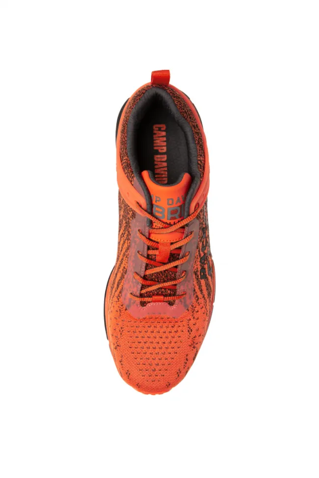 Herren CAMP DAVID & SOCCX Running Sneaker mit Knit-Design und Rubber Logo signal orange