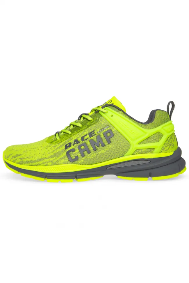 Herren CAMP DAVID & SOCCX Running Sneaker mit Knit-Design und Rubber Logo neon lime