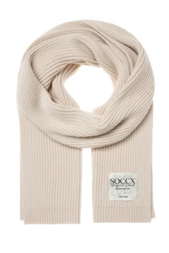 Damen CAMP DAVID & SOCCX Schal in Rippstrick mit Label Patch faded beige
