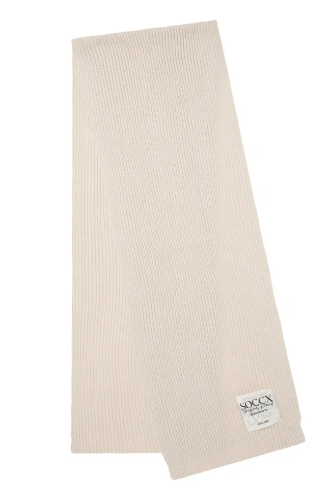 Damen CAMP DAVID & SOCCX Schal in Rippstrick mit Label Patch faded beige