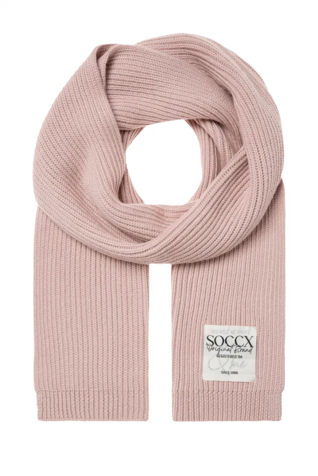 Damen CAMP DAVID & SOCCX Schal in Rippstrick mit Label Patch rose blush