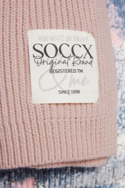 Damen CAMP DAVID & SOCCX Schal in Rippstrick mit Label Patch rose blush