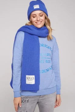 Damen CAMP DAVID & SOCCX Schal in Rippstrick mit Label Patch