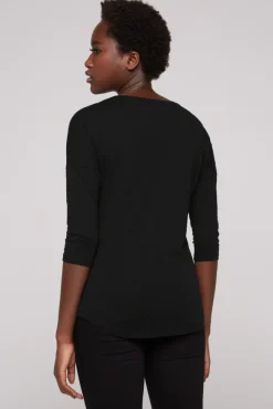Damen CAMP DAVID & SOCCX Shirt mit 3/4-Ärmeln und buntem Wording Print
