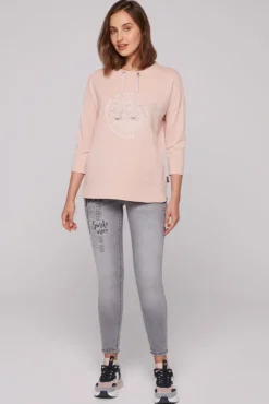 Damen CAMP DAVID & SOCCX Shirt mit Stehkragen und Artwork rose blush