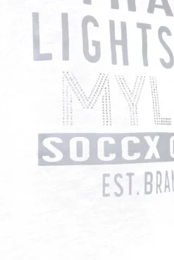 Damen CAMP DAVID & SOCCX Shirt mit V-Ausschnitt und Wording Print
