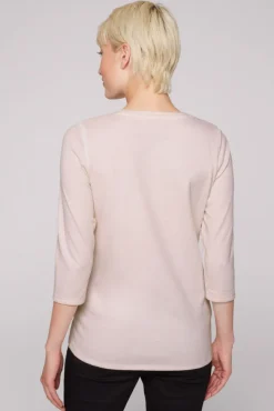 Damen CAMP DAVID & SOCCX Shirt mit Wording Print und Schmucksteinen rose blush