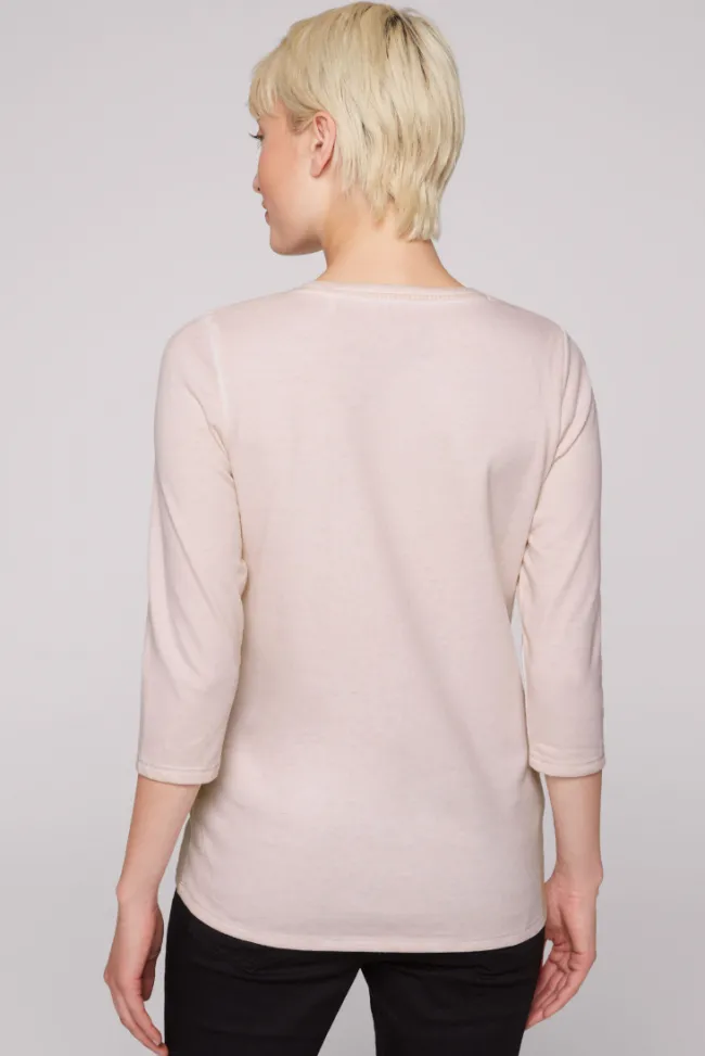 Damen CAMP DAVID & SOCCX Shirt mit Wording Print und Schmucksteinen rose blush