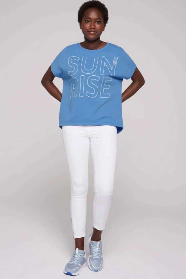 Damen CAMP DAVID & SOCCX Shirt Oversized mit Artwork airy blue