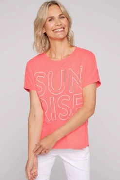 Damen CAMP DAVID & SOCCX Shirt Oversized mit Artwork neon pink