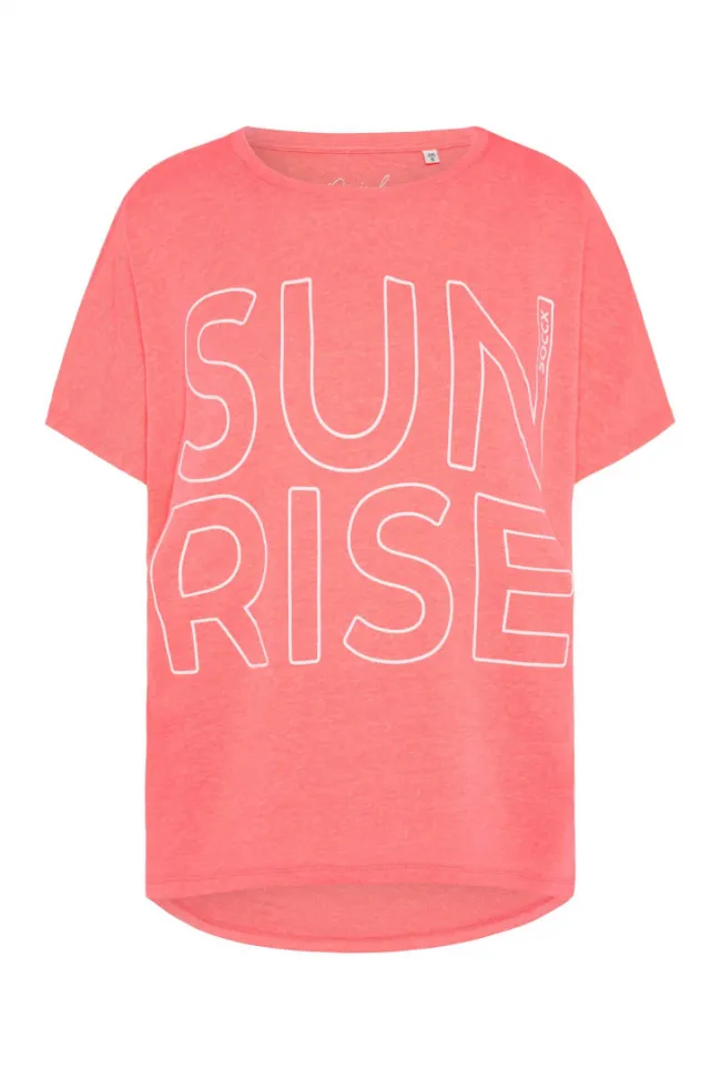 Damen CAMP DAVID & SOCCX Shirt Oversized mit Artwork neon pink