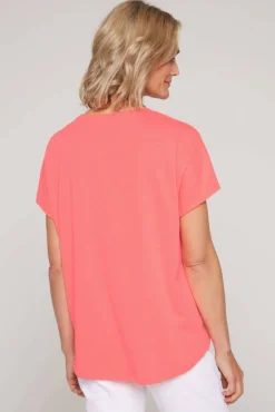 Damen CAMP DAVID & SOCCX Shirt Oversized mit Artwork neon pink