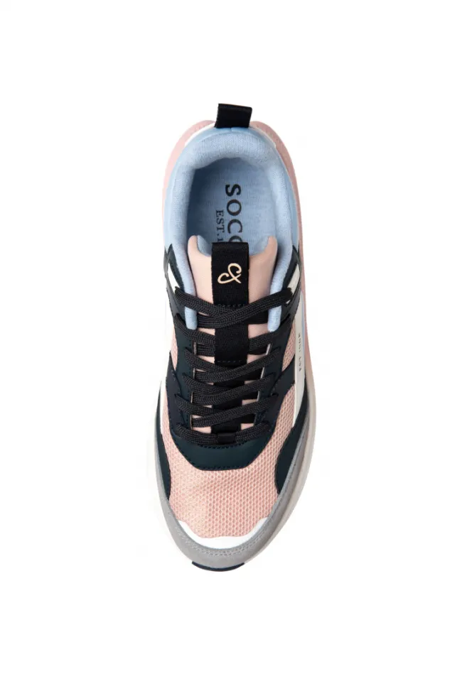 Damen CAMP DAVID & SOCCX Sneaker im bunten Materialmix mit Dip-Dye-Sohle rose blush