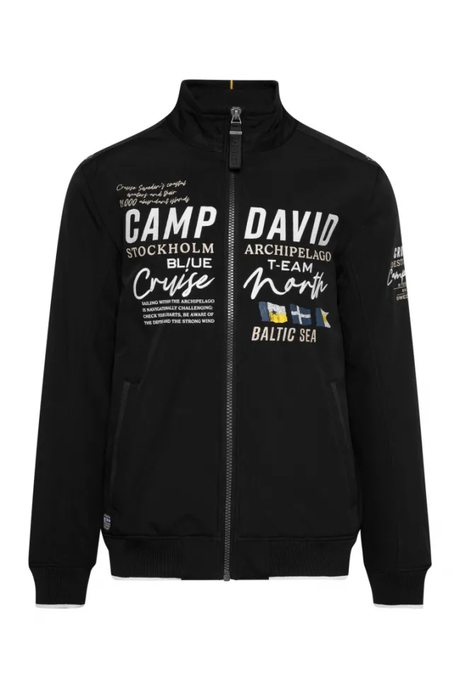 Herren CAMP DAVID & SOCCX Softshelljacke im Blouson-Stil mit Artworks