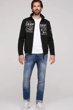Herren CAMP DAVID & SOCCX Softshelljacke im Blouson-Stil mit Artworks