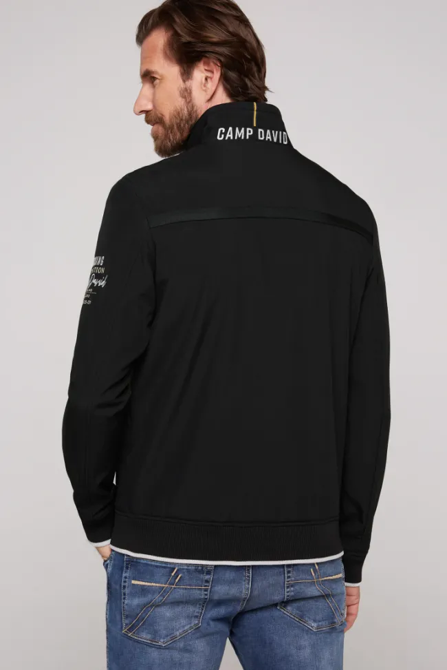 Herren CAMP DAVID & SOCCX Softshelljacke im Blouson-Stil mit Artworks